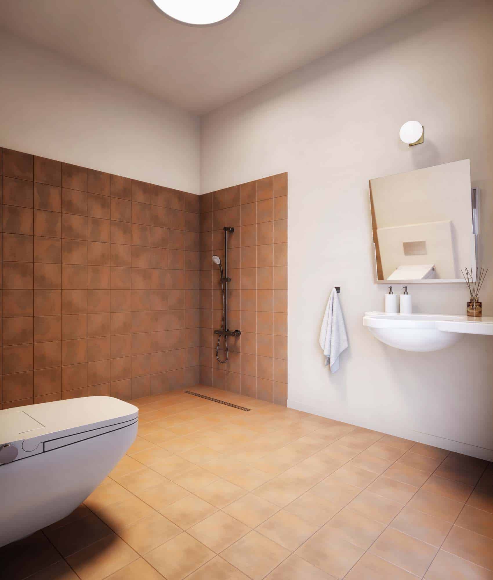 Aangepaste badkamer met drempelloze inloopdouche